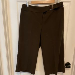 Ann Taylor Loft  brown wide leg Capri chino pants